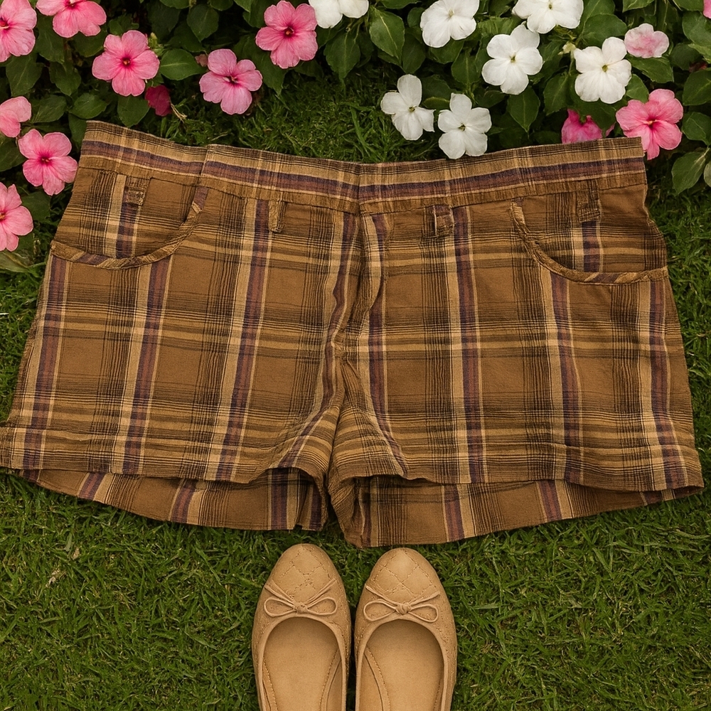 OP Brown Plaid Women's Shorts